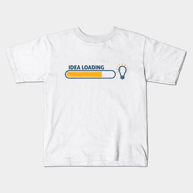 Idea Loading Shirt with Light Bulb and Loading Bar Long Sleeve Kids T-Shirt by Aestrix